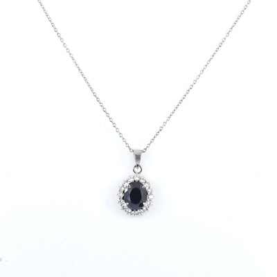 For Ideal Gift 4.50 Carat Oval Shaped Black Diamond Solitaire Pendant, 925 Silver, Excellent Cut & Luster - ZeeDiamonds