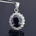 For Ideal Gift 4.50 Carat Oval Shaped Black Diamond Solitaire Pendant, 925 Silver, Excellent Cut & Luster - ZeeDiamonds