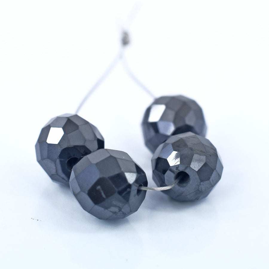 15 Carat Loose Earth Mined Black Diamond Round Shape Drilled Beads For Making Jewelry - ZeeDiamonds