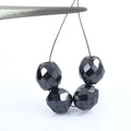 15 Carat Loose Earth Mined Black Diamond Round Shape Drilled Beads For Making Jewelry - ZeeDiamonds