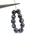 Earth Mined Black Diamond Carbonado Loose Round Faceted Drilled Beads Lot 6 Pcs , For making jewelry - ZeeDiamonds