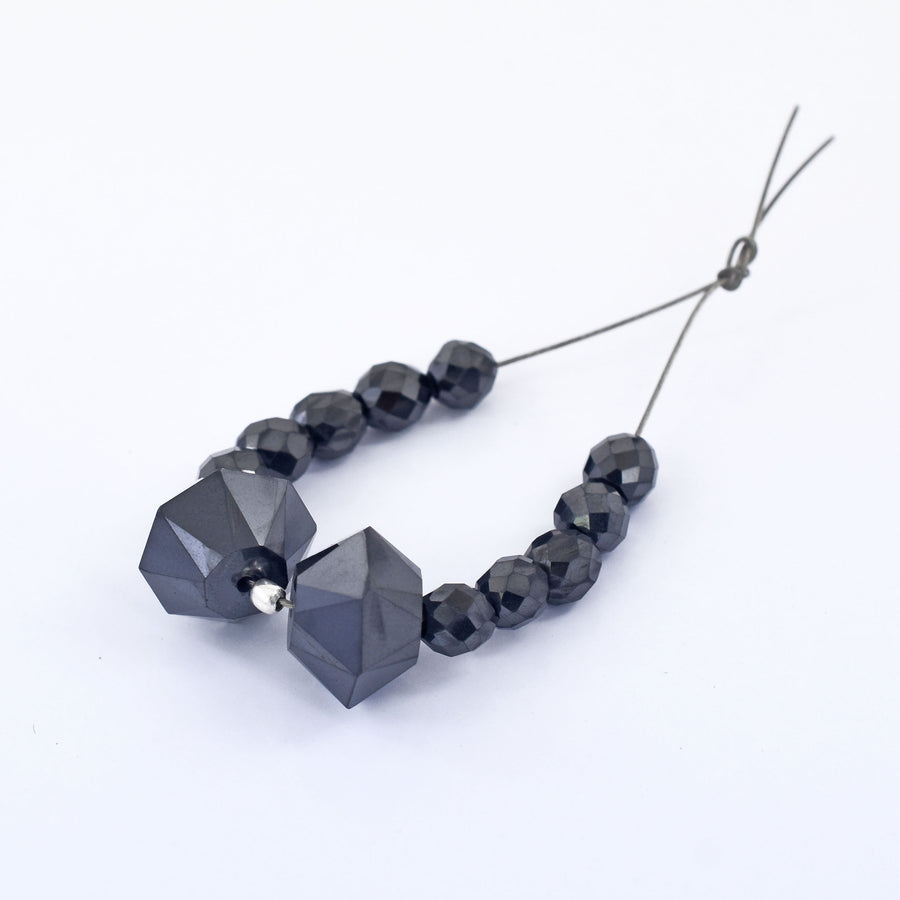 Top Quality Black Diamond Loose Drilled Beads , For making jewelry , 12 Pcs Beads - ZeeDiamonds