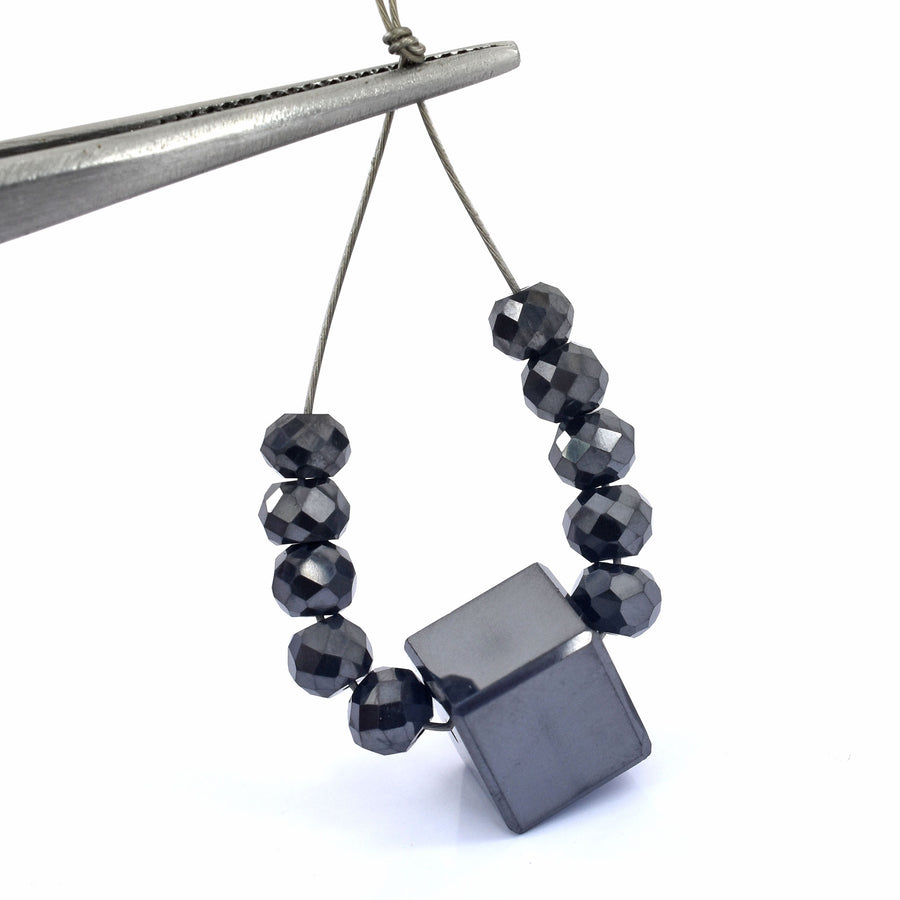 AAA Stunning Black Diamond Carbonado Loose Drilled Beads , For making jewelry , 11 Pcs Beads - ZeeDiamonds
