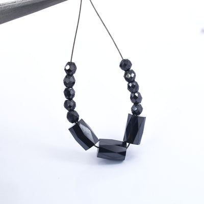 Top Quality 19 Carat Black Diamond Carbonado Faceted Loose Drilled Beads , Stunning For making jewelry - ZeeDiamonds