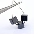 3 Pcs Stunning Black Diamond Carbonado Loose Cube Drilled Beads , For making jewelry - ZeeDiamonds