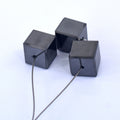 3 Pcs Stunning Black Diamond Carbonado Loose Cube Drilled Beads , For making jewelry - ZeeDiamonds