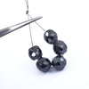 Stunning 5 Pcs Black Diamond Carbonado Loose Round Faceted Drilled Beads , For making jewelry - ZeeDiamonds