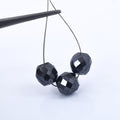 9mm Earth Mined Black Diamond  Loose Round Faceted Drilled Beads 3 Pcs , For making jewelry - ZeeDiamonds