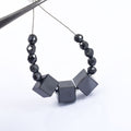 Black Diamond Carbonado Loose Round and Cube Faceted Drilled Beads , For making jewelry - ZeeDiamonds