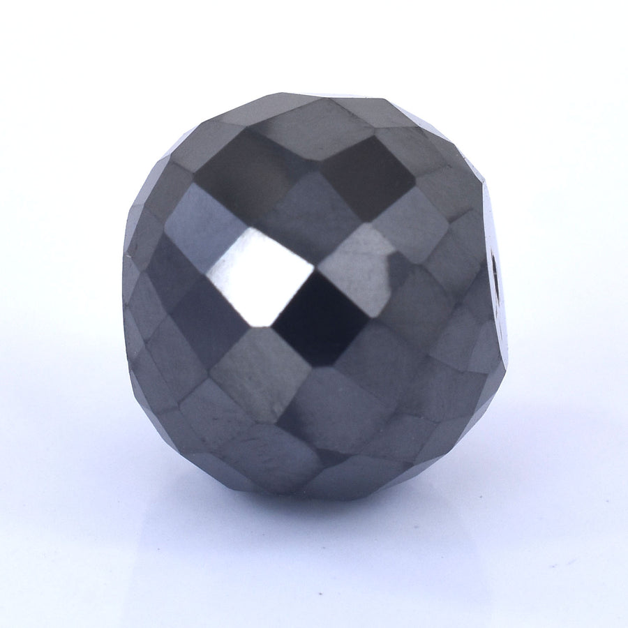 30 Carat Black Diamond Carbonado Loose Round Faceted Drilled Beads , For making jewelry - ZeeDiamonds