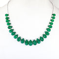 Great Shine Brazilian Green Emerald Gemstone Necklace with Beads, 925 Sterling Silver - ZeeDiamonds