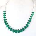 Great Shine Brazilian Green Emerald Gemstone Necklace with Beads, 925 Sterling Silver - ZeeDiamonds