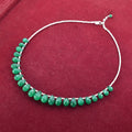Great Shine Brazilian Green Emerald Gemstone Necklace with Beads, 925 Sterling Silver - ZeeDiamonds