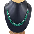 Great Shine Brazilian Green Emerald Gemstone Necklace with Beads, 925 Sterling Silver - ZeeDiamonds