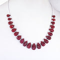 Certified Red Ruby Gemstone Necklace with Beads, 925 Silver Excellent Cut & Luster - ZeeDiamonds