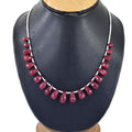 Certified Red Ruby Gemstone Necklace with Beads, 925 Silver Excellent Cut & Luster - ZeeDiamonds