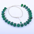 Excellent for Gift 153.70 Carat Brazilian Green Emerald Gemstone Necklace with Beads, 925 Silver - ZeeDiamonds