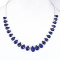 Genuine Quality Blue Sapphire Gemstone Necklace with Beads, 925 Silver Excellent Cut & Luster - ZeeDiamonds