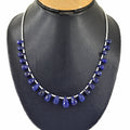 Genuine Quality Blue Sapphire Gemstone Necklace with Beads, 925 Silver Excellent Cut & Luster - ZeeDiamonds