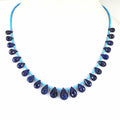 Single Strand Certified Blue Sapphire Gemstone Necklace with Beads, 925 Silver Excellent Cut & Luster - ZeeDiamonds