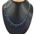 Single Strand Certified Blue Sapphire Gemstone Necklace with Beads, 925 Silver Excellent Cut & Luster - ZeeDiamonds