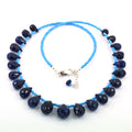 Single Strand Certified Blue Sapphire Gemstone Necklace with Beads, 925 Silver Excellent Cut & Luster - ZeeDiamonds