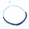 Single Strand Certified Blue Sapphire Gemstone Necklace with Beads, 925 Silver Excellent Cut & Luster - ZeeDiamonds