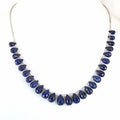 AAA Quality Single Strand Blue Sapphire Gemstone Necklace with Beads, 925 Silver Excellent Cut & Luster - ZeeDiamonds