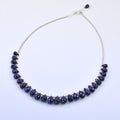 AAA Quality Single Strand Blue Sapphire Gemstone Necklace with Beads, 925 Silver Excellent Cut & Luster - ZeeDiamonds
