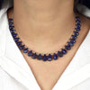 AAA Quality Single Strand Blue Sapphire Gemstone Necklace with Beads, 925 Silver Excellent Cut & Luster - ZeeDiamonds