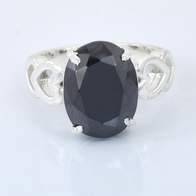 6.05 Ct Oval Cut Black Diamond Solitaire Ring in 925 Sterling Silver Ring, Ideal Birthday Gift, Anniversary Gift , Gift for Girlfriend, Wife - ZeeDiamonds