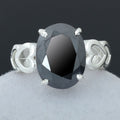 6.05 Ct Oval Cut Black Diamond Solitaire Ring in 925 Sterling Silver Ring, Ideal Birthday Gift, Anniversary Gift , Gift for Girlfriend, Wife - ZeeDiamonds