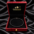 6 mm Black Diamond Beaded Unisex Bracelet in 925 Sterling Silver, 6.5–8.5 Inches - ZeeDiamonds