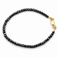 14 CT Black Diamond Beaded Bracelet, 2.80 mm Beads, 925 Sterling Silver, 6.5–8.5 Inches - ZeeDiamonds