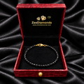6 mm Black Diamond Beaded Unisex Bracelet in 925 Sterling Silver, 6.5–8.5 Inches - ZeeDiamonds