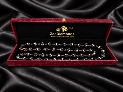 8 mm Derek Jeter Black Diamond Long Chain Necklace - ZeeDiamonds