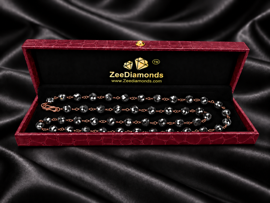 8 mm Derek Jeter Black Diamond Long Chain Necklace - ZeeDiamonds
