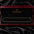 5 mm Black Diamond Tennis Necklace in 925 Sterling Silver, Unisex + Free Diamond Solitaire Studs