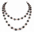 8 mm Black Diamond Long Chain Necklace in 925 Sterling Silver, 18–36 Inches + Free Diamond Studs