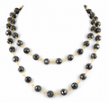 8 mm Black Diamond Long Chain Necklace in 925 Sterling Silver, 18–36 Inches + Free Diamond Studs
