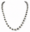 8 mm Black Diamond Beaded Chain Necklace, 925 Sterling Silver Clasp, 18–26 Inches | Derek
