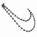 6 mm Black Diamond Long Chain Necklace, Sterling Silver Lobster Clasp, 18–36 Inches + Free Diamond Studs