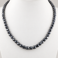 Certified 8 mm Black Diamond Beads Necklace-Great Shine & Luster! 18" to 24" options. - ZeeDiamonds