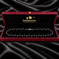 8 mm Black Diamond Long Chain Necklace in 925 Sterling Silver, 18–36 Inches + Free Diamond Studs