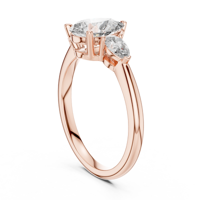 Pearlisse 9 × 6 mm  Diamond Ring