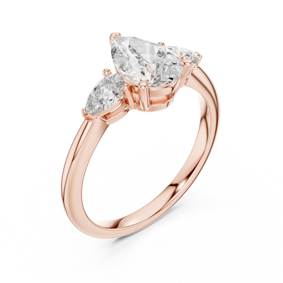Pearlisse 9 × 6 mm  Diamond Ring