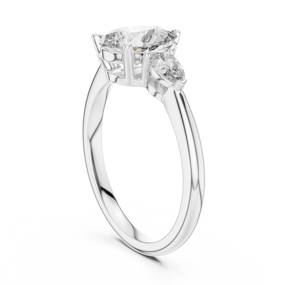 Pearlisse 9 × 6 mm  Diamond Ring