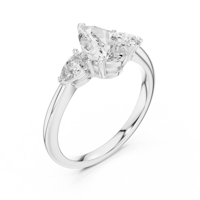 Pearlisse 9 × 6 mm  Diamond Ring