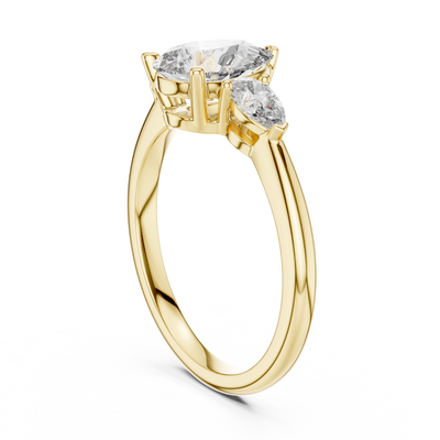 Pearlisse 9 × 6 mm  Diamond Ring