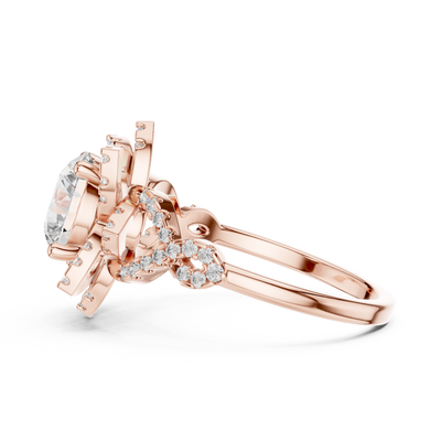 Elyssara 7.4 mm  Diamond Ring